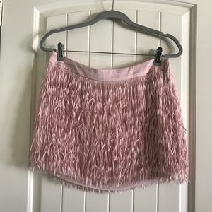 Express Blush Pink Fringe Skirt